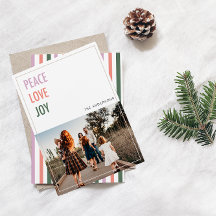 Peace Love Joy Christmas Photo Holiday Card
