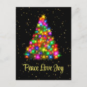 Cartes Pour Fêtes Annuelles Peace Love Joy Christmas Tree Lights 2 Side Design (Devant)