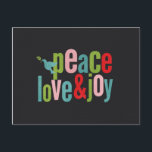 Cartes Pour Fêtes Annuelles Peace Love Joy Colorful Chalkboard Dove<br><div class="desc">Noël beau et coloré Cadeaux thématiques</div>