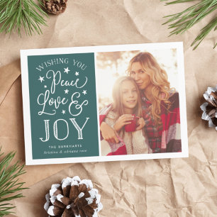 Cartes Pour Fêtes Annuelles Peace, Love & Joy Holiday Photo Card
