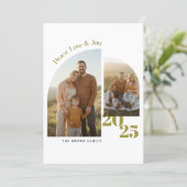 Cartes Pour Fêtes Annuelles Peace Love Joy Minimalist Family Christmas Photo (Debout devant)