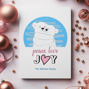 Cartes Pour Fêtes Annuelles Peace Love Joy Polar Bears Noël