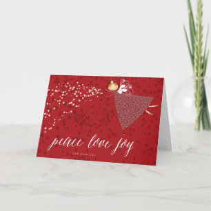 Cartes Pour Fêtes Annuelles Peace Love Joy Snowflakes Fée de Noël magique