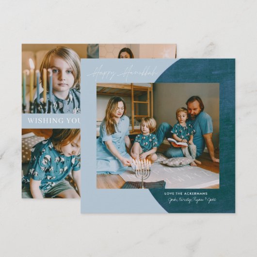 Cartes Pour Fêtes Annuelles Peace Love Light | Happy Hanoukka Photo Collage (Devant / Derrière)