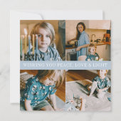 Cartes Pour Fêtes Annuelles Peace Love Light | Happy Hanoukka Photo Collage (Dos)