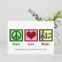 Peace Love Musique Custom Band ou Choir Noël