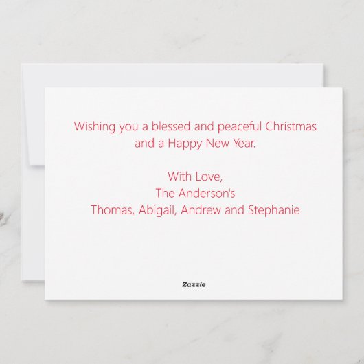 Cartes Pour Fêtes Annuelles Peace Love Noël Lumières Rouge Vert (Dos)