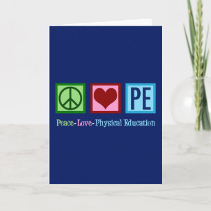 Cartes Pour Fêtes Annuelles Peace Love PE Enseignant Éducation physique Noël
