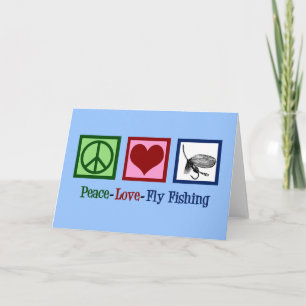 Cartes Pour Fêtes Annuelles Peace Love Pêcher Pêcheur de Noël