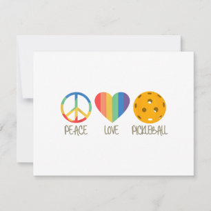 Cartes Pour Fêtes Annuelles Peace Love Pickleball