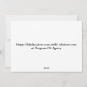 Cartes Pour Fêtes Annuelles Peace Love Public Relations PR Agency (Dos)