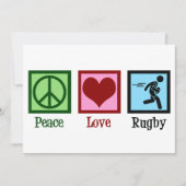 Cartes Pour Fêtes Annuelles Peace Love Rugby Team Noël (Devant)
