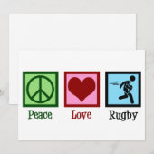 Cartes Pour Fêtes Annuelles Peace Love Rugby Team Noël (Devant / Derrière)
