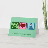 Cartes Pour Fêtes Annuelles Peace Love Yoga Studio Personnalisé Nom Vert (Devant)