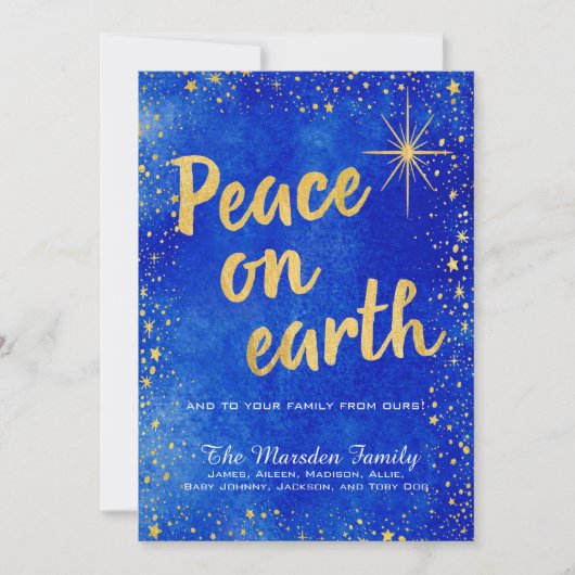 Cartes Pour Fêtes Annuelles Peace On Earth 3 Photo Custom Christmas (Devant)