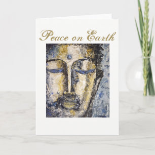 Cartes Pour Fêtes Annuelles Peace on Earth Bouddha Watercolor Art Holiday Card
