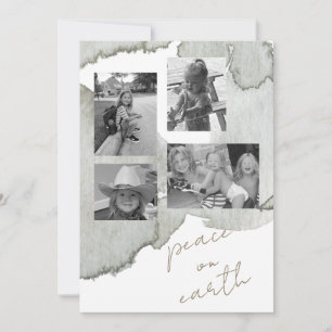 Cartes Pour Fêtes Annuelles Peace on Earth Collage B/W Photo II