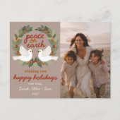 Cartes Pour Fêtes Annuelles Peace on Earth Doses Noël CUSTOM 3 PHOTO (Devant)