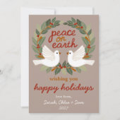 Cartes Pour Fêtes Annuelles Peace on Earth Doses Noël CUSTOM 4 PHOTO (Devant)