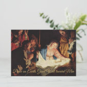 Cartes Pour Fêtes Annuelles Peace on Earth Nativité or Noël religieux (Debout devant)