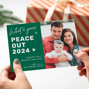 Cartes Pour Fêtes Annuelles Peace Out 2022 Design moderne Joyeuse photo du Nou