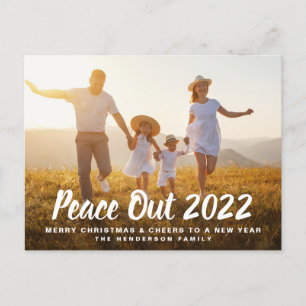 Cartes Pour Fêtes Annuelles Peace Out 2022 Photo Nouvel An de Noël