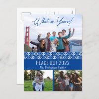 Peace Out 2023 What A Year 3 Photo Collage - Blue