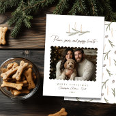 Cartes Pour Fêtes Annuelles Peace Paws Chiot Traite Rustique Botanique Photo C