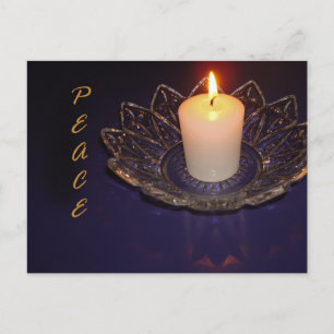 Cartes Pour Fêtes Annuelles Peace White Chandle flamme Photo Vacances
