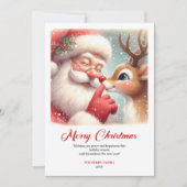 Cartes Pour Fêtes Annuelles Peaceful Santa And Rudolph Winter Glow Greeting  (Devant)