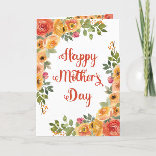 Cartes Pour Fêtes Annuelles Peach orange roses Bonne fête des mères