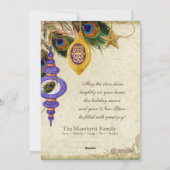 Cartes Pour Fêtes Annuelles Peacock & Feather Formelle Ornament Card (Dos)