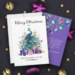 Cartes Pour Fêtes Annuelles Peacock Joyeux Noël violet bleu Turquoise<br><div class="desc">Elégante carte de voeux de Noël violet,  bleu et paon turquoise. Personnalisez avec votre propre texte. Contactez-moi pour obtenir de l'aide sur vos personnalisations.</div>