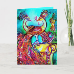 Cartes Pour Fêtes Annuelles PEACOCKS IN LOVE Saint-Valentin