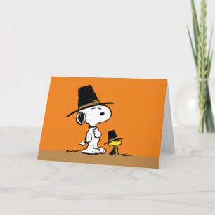 Cartes Pour Fêtes Annuelles Peanuts Bonne Action de grâce Pèlerins
