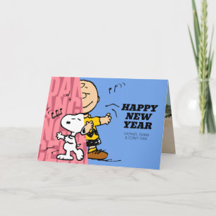 Cartes Pour Fêtes Annuelles Peanuts Charlie Brown et Snoopy Bonne Année