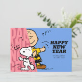 Cartes Pour Fêtes Annuelles Peanuts | Charlie Brown & Snoopy Bonne Année (Debout devant)