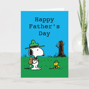 Cartes Pour Fêtes Annuelles Peanuts Joyeuse Fête des Pères Campeurs