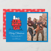 Cartes Pour Fêtes Annuelles Peanuts | niche de Snoopy avec lumières (Devant / Derrière)