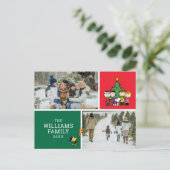 Cartes Pour Fêtes Annuelles Peanuts Noël Famille Photo Collage (Debout devant)