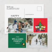Cartes Pour Fêtes Annuelles Peanuts Noël Famille Photo Collage (Devant / Derrière)