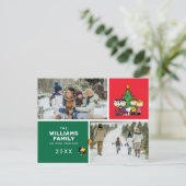 Cartes Pour Fêtes Annuelles Peanuts Noël Famille Photo Collage (Debout devant)