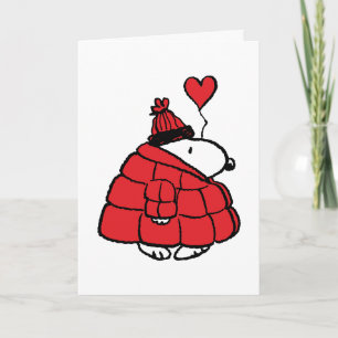 Cartes Pour Fêtes Annuelles Peanuts Snoopy Veste Gonflante Saint-Valentin