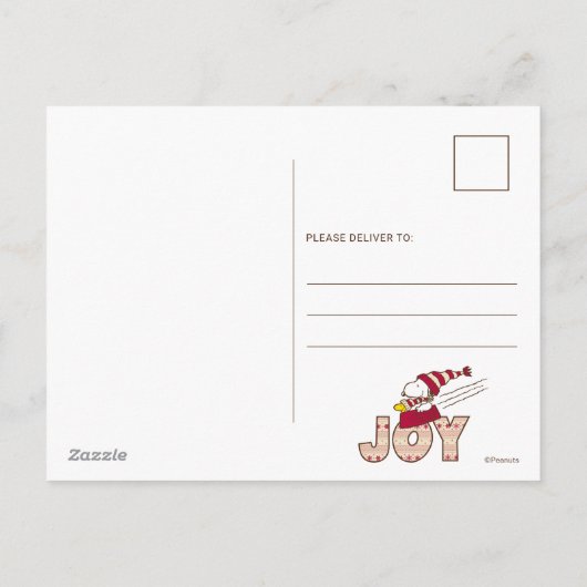 Cartes Pour Fêtes Annuelles Peanuts | Snoopy & Woodstock Joie Traîneau (Dos)