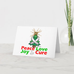 Cartes Pour Fêtes Annuelles Pearl Ribbon Xmas Paix Amour, Joie et Cure