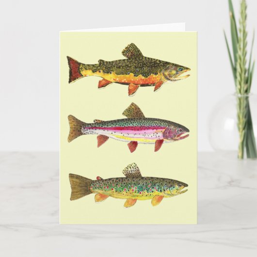Cartes Pour Fêtes Annuelles Pêche à la truite (Devant)