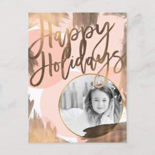 Cartes Pour Fêtes Annuelles Pêche & Bronze Cuivre Chic Moderne Photo de Vacanc