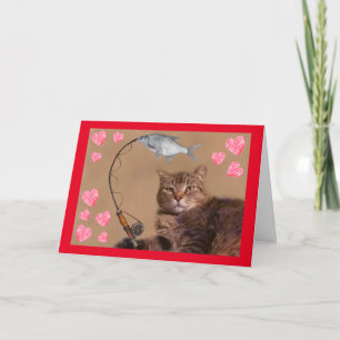 Cartes Pour Fêtes Annuelles Pêche Chat Romantique Saint Valentin