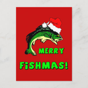 Cartes Pour Fêtes Annuelles Pêche de Noël amusante