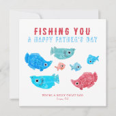 Cartes Pour Fêtes Annuelles Pêche Fête des pères heureuse (Devant)